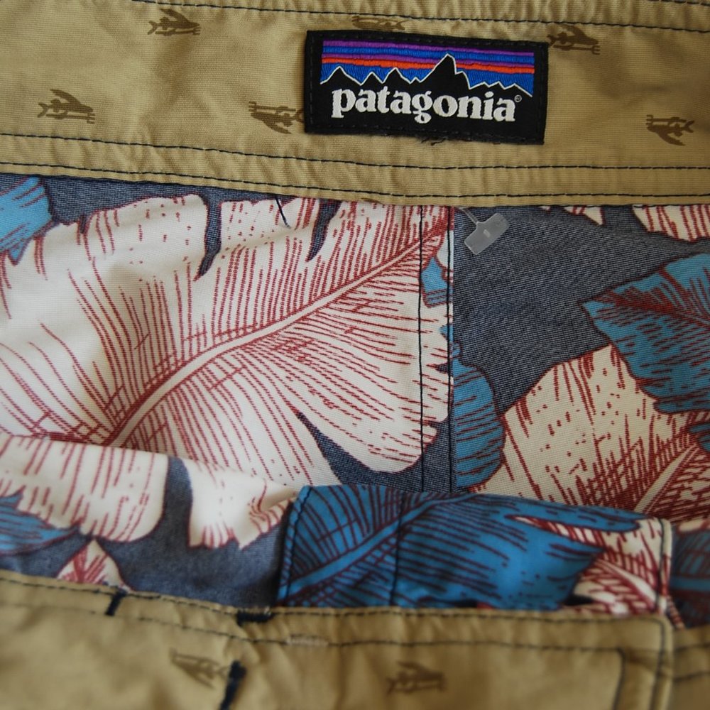 Patagonia swim trunks board shorts floral blue 36 - Picture 2 of 7
